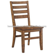 Silla de comedor de madera natural antigua con asiento